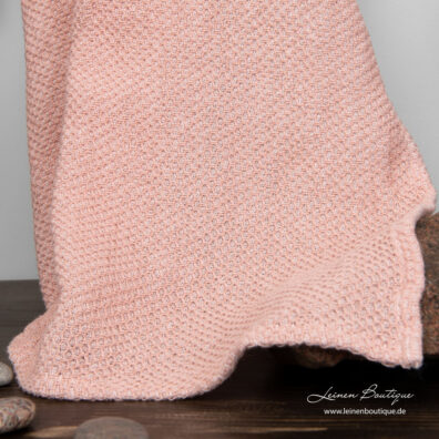 Leinen-Baumwoll-Handtuch rosa, gemustert