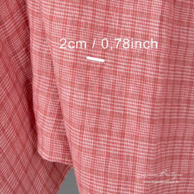 Leinenstoff rosa kariert