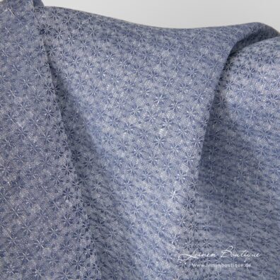 Blau gemustertes Reinleinen