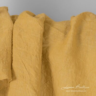 Leinenstoff aus senfgelbem und hellbraunem Garn