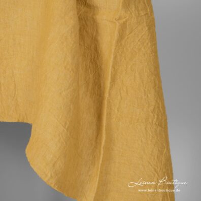 Weicher, speziell gewaschener, 295cm breiter, gelber Leinenstoff