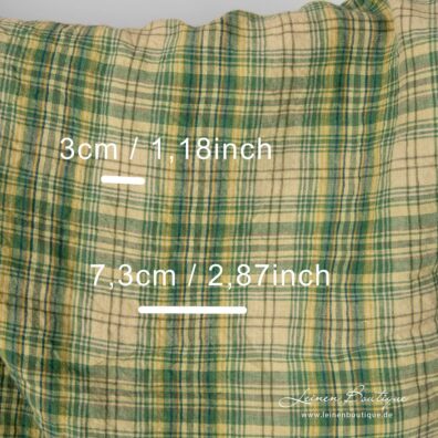 Leinenstoff, hell-, dunkelgrün kariert, 295cm breit