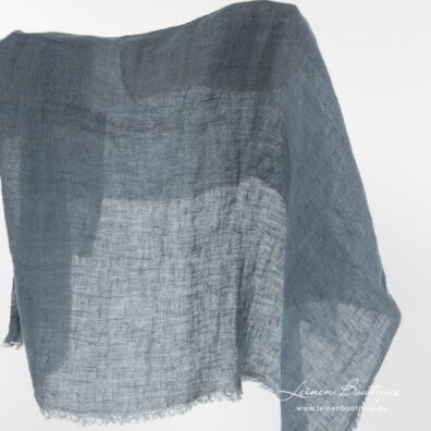 Transparenter, taubenblauer Leinenstoff, vorgewaschen