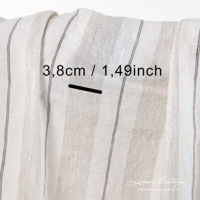 Leinenstoff weiß-beige gestreift, vorgewaschen