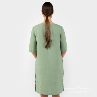 Leinenkleid grün, Rückseite