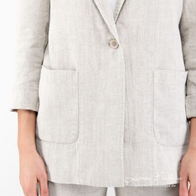 Leinenjacke hellgrau mit Taschen