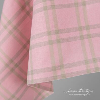 Halbleinen rosa-beige kariert