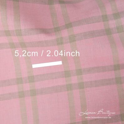 Halbleinen rosa kariert, für Bekleidung, Bettwäsche, Tischdecken
