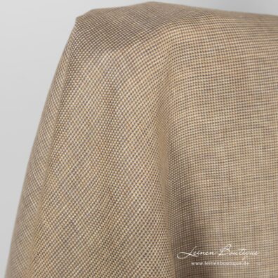 Leinenstoff mit braunen Karos für Bekleidung, Tisch-, Bettwäsche, Gardinen