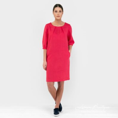 Leinenkleid rot, kurz