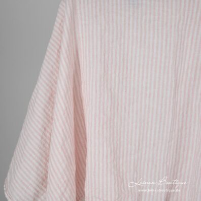 Breiter Leinenstoff rosa gestreift, vorgewaschen