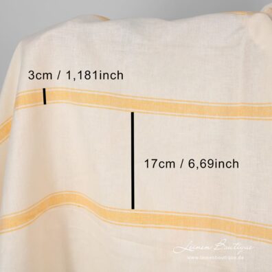 Gelblich gestreifter Leinen-Baumwollstoff