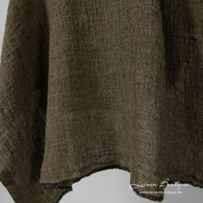 Leinenstoff moosgrün-beige meliert, vorgewaschen