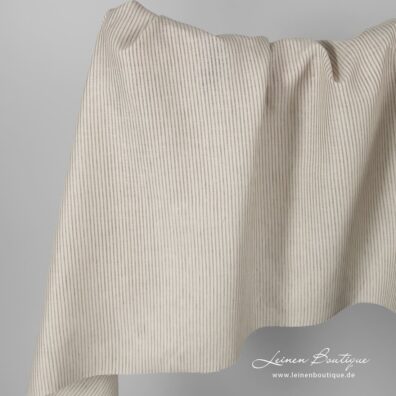 Leinenstoff beige-braun gestreift