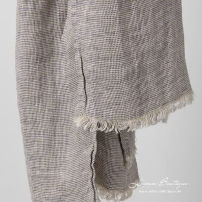 Leinenschal beige kariert