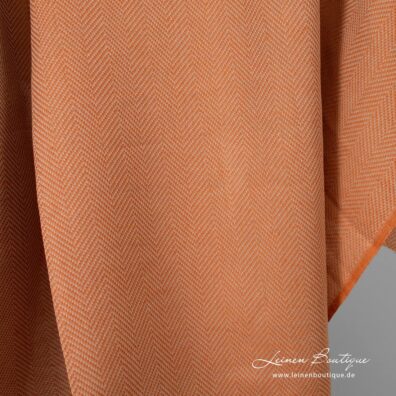 Leinen-Baumwollstoff aus beige und dunkelorange Garn