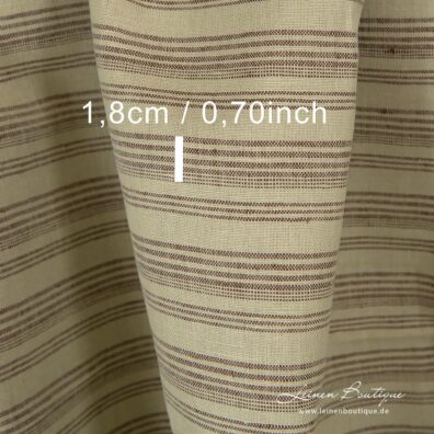 Halbleinen grünlich-braun gestreift für Bekleidung, Heimtextilien