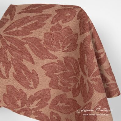 Jacquard-Halbleinen aus braunem Garn in zwei Tönen