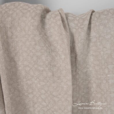 Leinen-Wolle-Stoff beige gemustert gewaschen für Bekleidung, Schals, Tücher
