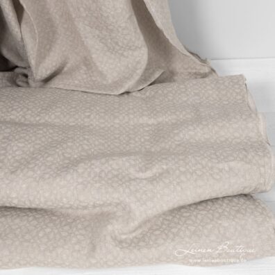 Beige Leinen-Wollestoff mit geometrischem Muster