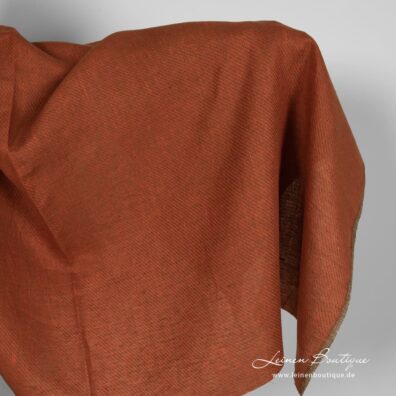 Leinenstoff orange schräg gestreift