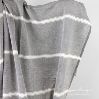 Halbleinen schwarz-weiß meliert, gestreift