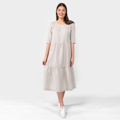 Leinen Kleid beige