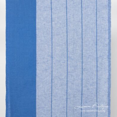 Blauer gestreifter Halbleinen-Küchentücherstoff