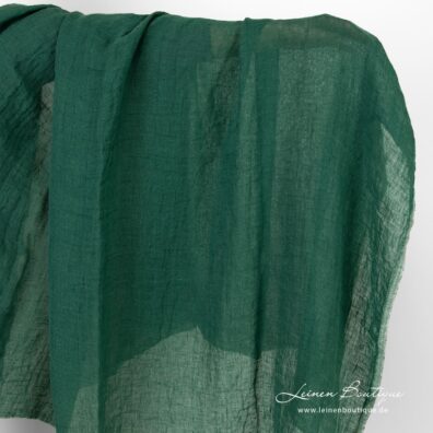 Leinenstoff transparent dunkelgrün vorgewaschen