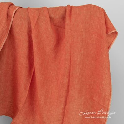 Leinenstoff rot-creme meliert zum Nähen von Bekleidung, Heimtextilien