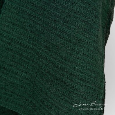 Leinen-Tweed, aus dunkelgrünem und schwarzem Garn gewebt