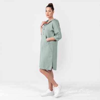 Leinenkleid hellgrün kniefrei