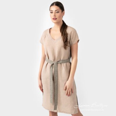 Leinenkleid taupe