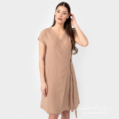 Leinenkleid taupe