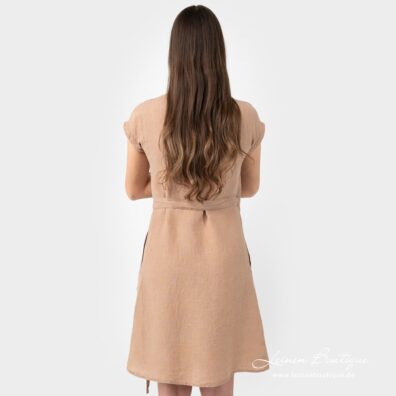 Leinenkleid taupe, Rückseite