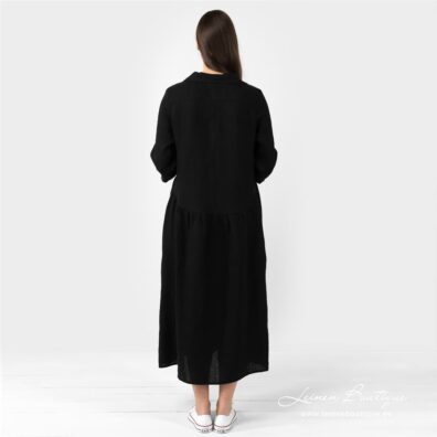 Leinenkleid schwarz, Rückseite