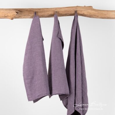 Leinen Handtuch violett für Bad, Sauna, SPA