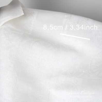 Schneeweißes gemustertes Jacquard-Halbleinen