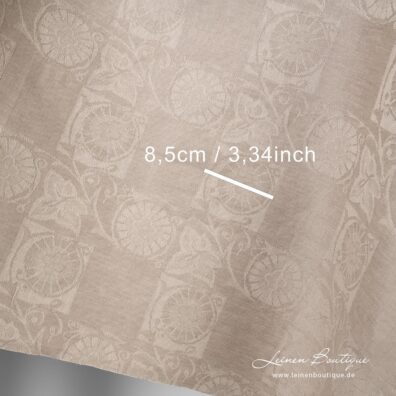 Beige Halbleinen mit Karos und Blumen