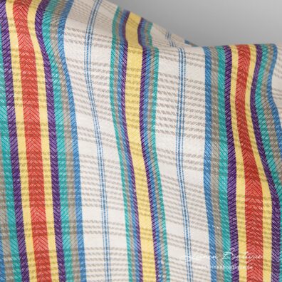 Halbleinen mit mehrfarbigen Streifen zum Nähen von Bekleidung und Heimtextilien