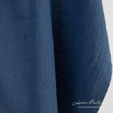 Blauer gemusterter Leinen-Baumwollstoff