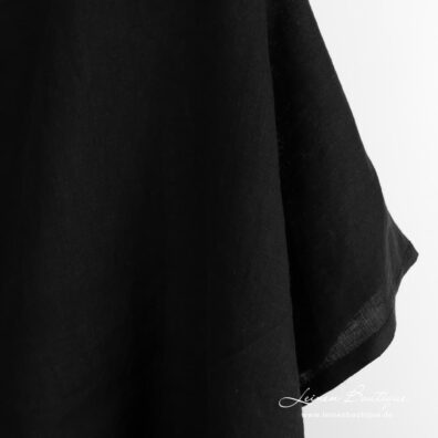 Leinenstoff schwarz vorgewaschen zum Nähen von Kleidung und Heimtextilein