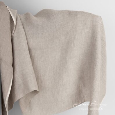 Leinenstoff beige gemustert vorgewaschen