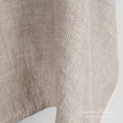 Leinenstoff beige gemustert vorgewaschen zum Nähen von Kleidung und Heimtextilien geeignet