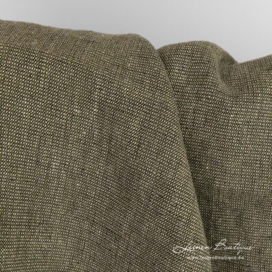 Leinenstoff grün-beige vorgewaschen, weich, geschmeidig