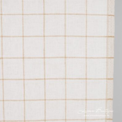 Leinen-Küchentücherstoff beige-hellcreme kariert