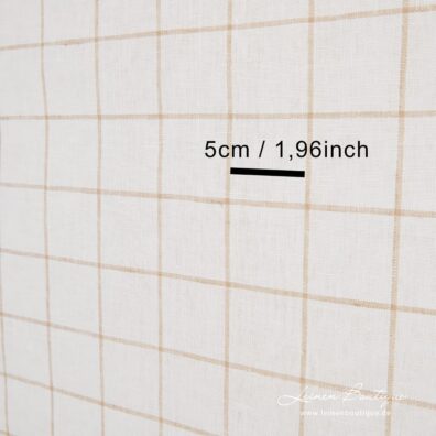 Reinleinen zum Nähen von Küchen- und Geschirrtüchern, beige-hellcreme kariert