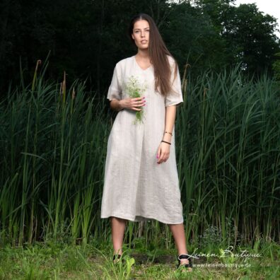 Leinen Kleid naturgrau MILA