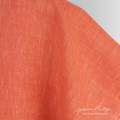 Leinenstoff rot-creme meliert zum Nähen von Kleidung und Heimtextilien geeignet