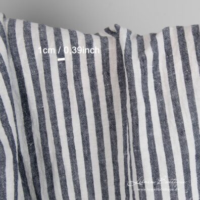 Breiter Leinenstoff blau gestreift vorgewaschen weich geschmeidig